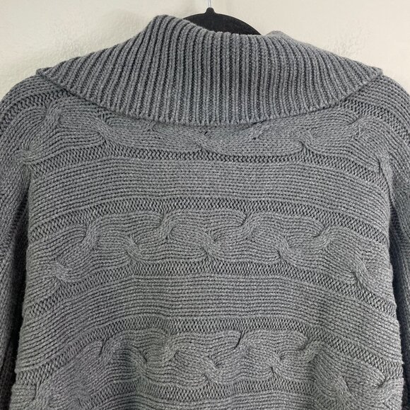 NEW $129 Talbots Womens XL Gray Cable Knit Jacket Cardigan Snap Button Up - Picture 14 of 14